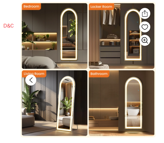 MAYEERTY 63″x20″ LED Full Length Mirror Wall Mounted LED Mirror, Sliver