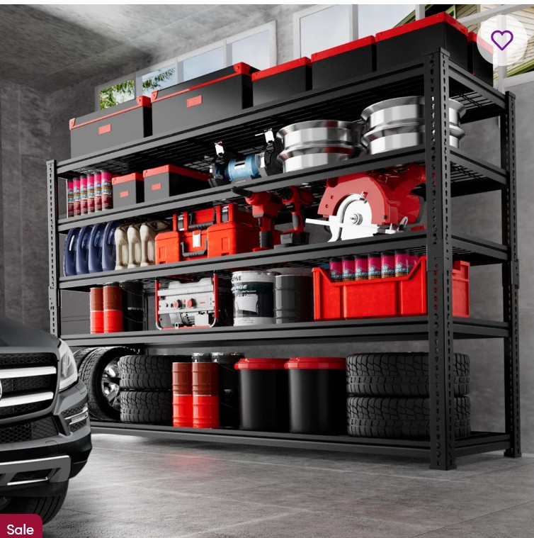 Rikuto Adjustable Heavy Duty Metal Shelving Unit For Garage,Pantry,Storage,Toolsheds, Warehouses