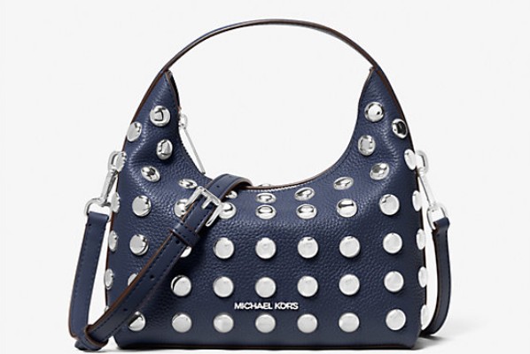 Ember Small Embellished Pebbled Leather Messenger Bag