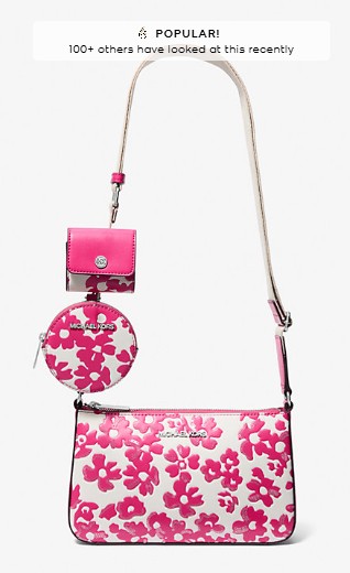 Jet Set Small Sequined Floral Print Crossbody Bag with Case for Apple Airpods Pro®