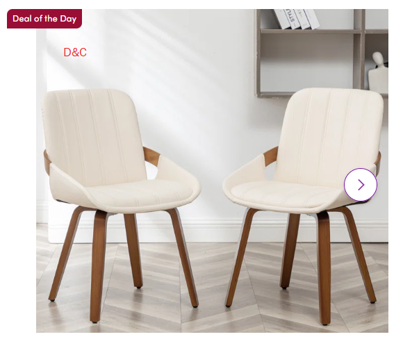 Modern Upholstered Faux Leather Dining Chairs (Set of 2)