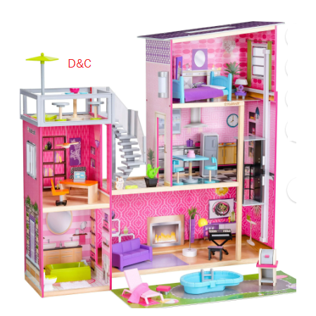 KidKraft Uptown Wooden Dollhouse with 36 Accessories, Ages 4 & up
