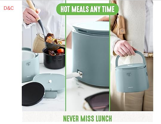 GreenLife 20oz Electric Lunch Box Food & Soup Warmer, PFAS & PFOA-Free Ceramic Nonstick Interior, Portable for Travel & Office, Spill-Proof Lid, Removable Bowl, Dishwasher Safe