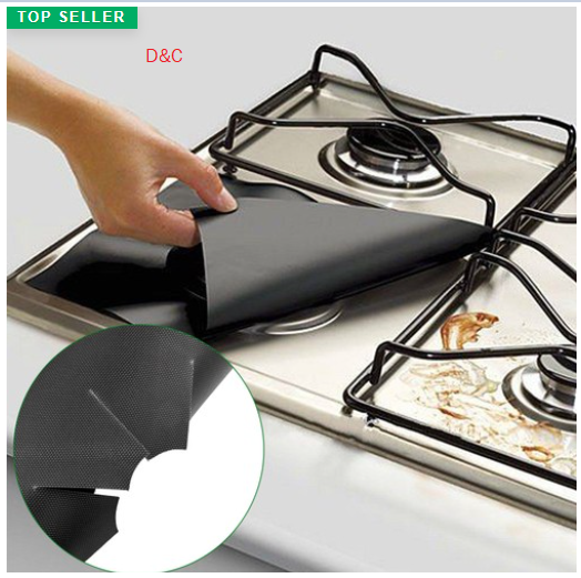 4-Pack Reusable Non-Stick Liners for Gas Stovetops
