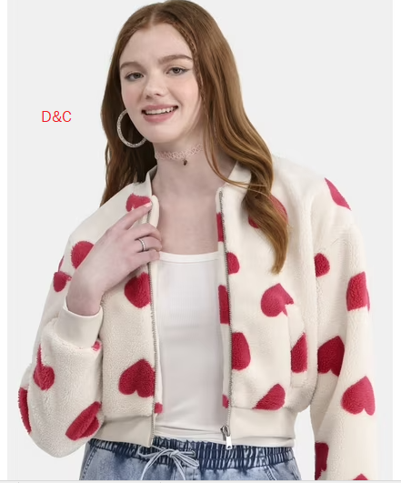 No Boundaries Plush Bomber Jacket, Heavyweight, Women’s