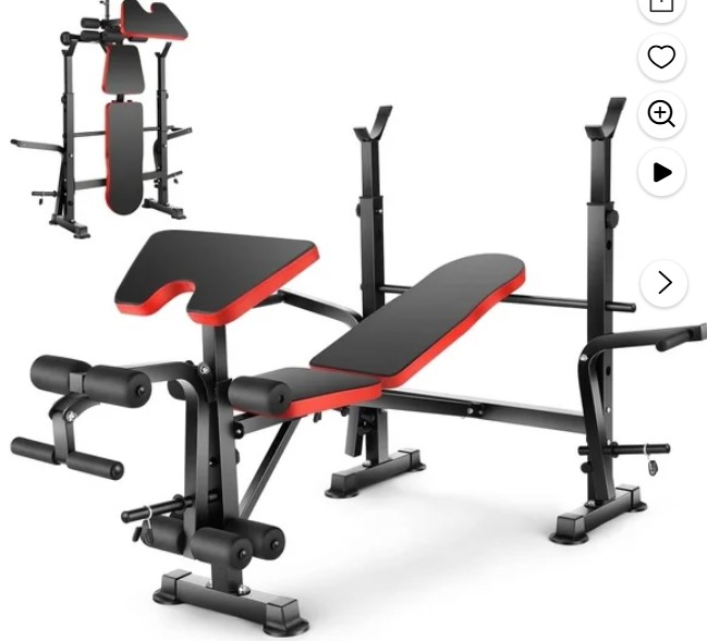 VIBESPARK Adjustable Weight Bench 600lbs 6-in-1 Foldable Workout Bench Set with Barbell Rack & Leg Developer Preacher Curl Rack, Multi-Function Strength Training Bench Press Exercise Equipment