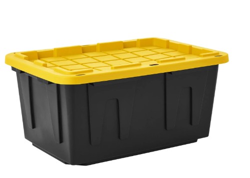 Member’s Mark 27 Gallon Heavy-Duty Black and Yellow Storage Tote, 20.6″ D x 30.6″ W x 14.3″ H, 1 pack or 4 pack