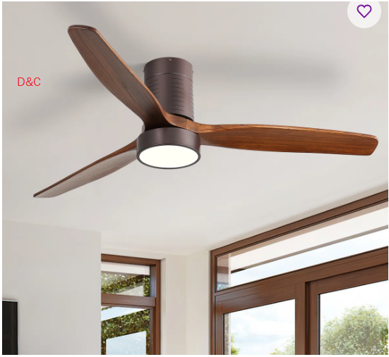 Kemp 52” 3 -Blade LED Flush Mount Ceiling Fan with Remote Control and Light Kit Included