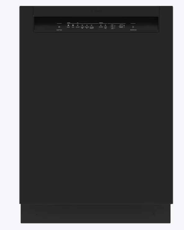 Bosch 100 Series 24-in Front Control Built-in Dishwasher ( Black ) , 50-Decibel Very Quiet Sound Level