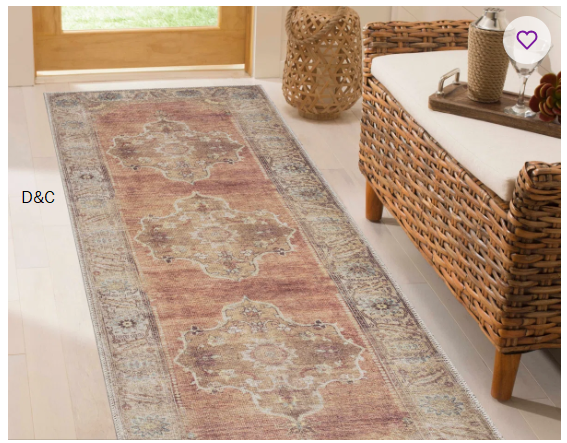Oribelle Machine Washable Oriental Brown/Beige Area Rug