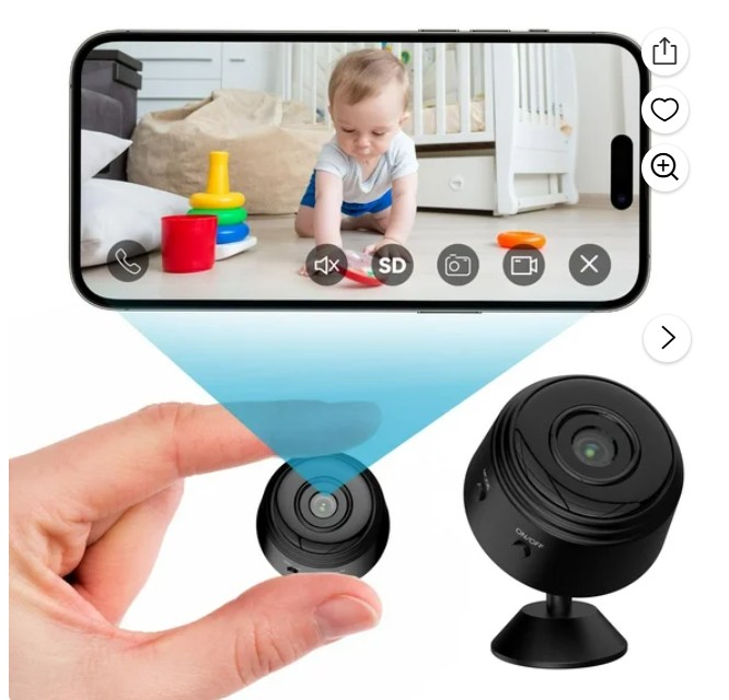 Oraolo Indoor Surveillance Camera, 1080P Clear Night Vision, Home Security Camera, WiFi Wireless Small Camera for Home Security Monitoring, Black