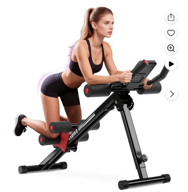 FLYBIRD Adjustable Ab Workout Equipment, Full Body Strength Training, Foldable Waist Trainer, 330 lb Capacity