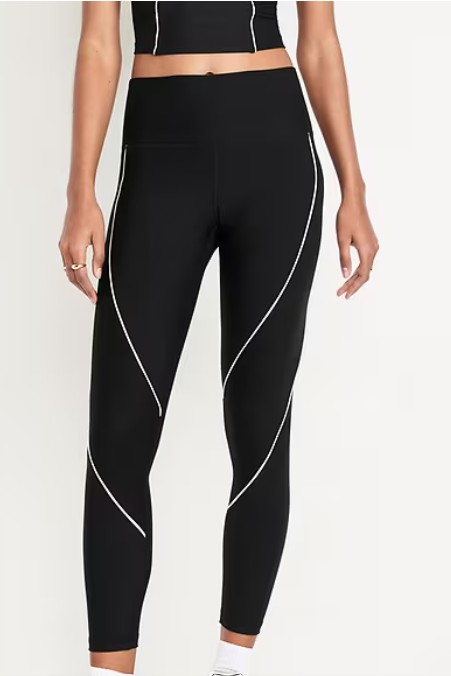 High-Waisted PowerSoft Rib Mix 7/8 Leggings