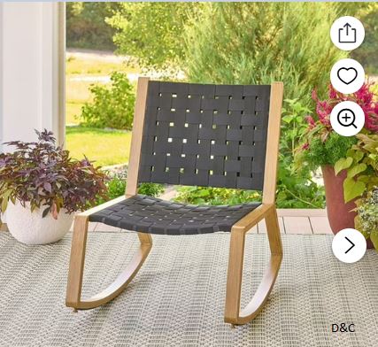 Outdoor Handwoven Low Rocking Chair Shipped!