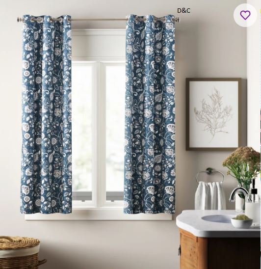 Curson Botanical Print Thermal Insulated Room Darkening Grommet Curtain Panel