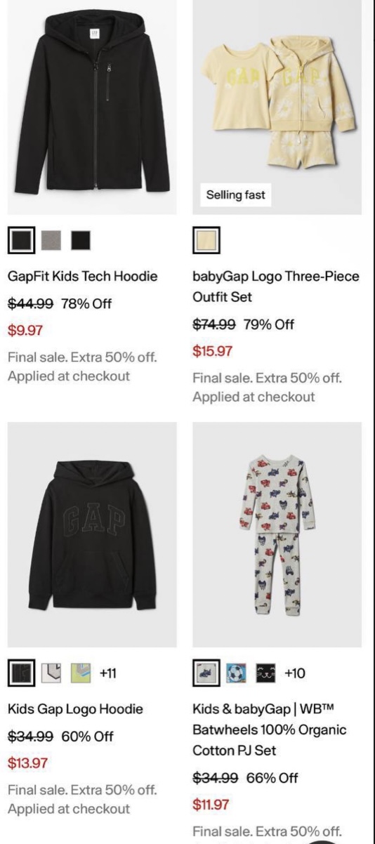 Gap Factory Sale with up to 80% off