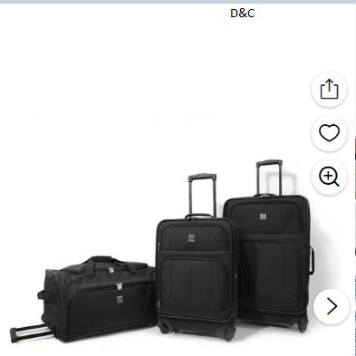 Protégé 3-Piece Softside Luggage Set, Black
