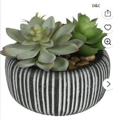 Better Homes & Gardens 4.72″ H Artificial Succulent Plant in Stone Pot, Multi-Color