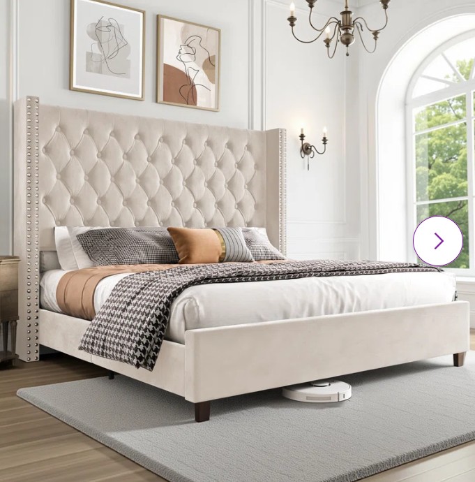 Duluth Upholstered Wingback Bed