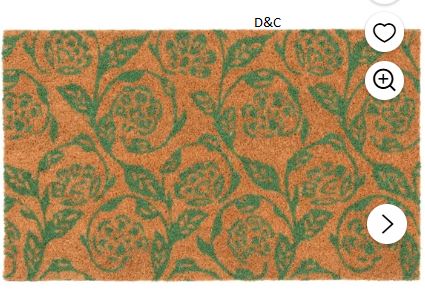 Mainstays by Becky G. & Alejandra Coir Outdoor Mat, Green Floral, 18″ x 30″