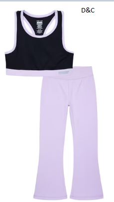 Hind Girls’ Active Bra and Leggings Set, 2-Piece, Sizes 4-16