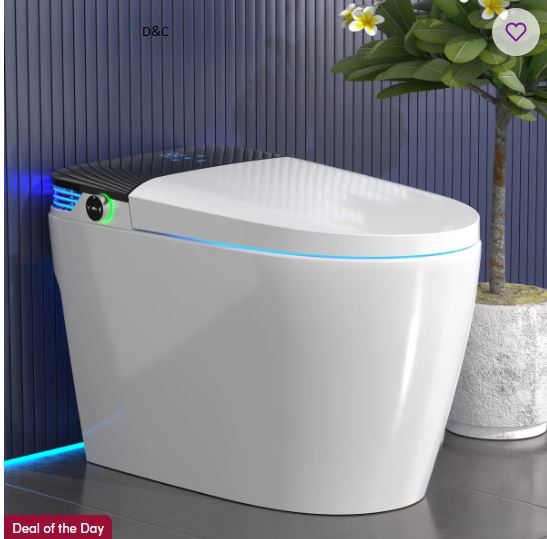 BCAN Smart Toilet with Tankless Bidet Wash, Auto Open Lid, 1.28 Gallons Auto Dual Flush, Heat Seat, Warm Wash/Dryer, Soft Closing, Remote Control SMT2232C