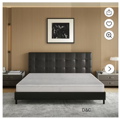 MLILY Ego 5 inch Queen Size Metal Box Spring, Easy Assembly Mattress Foundation