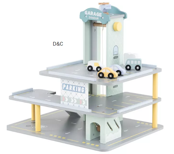 MecaleParking Garage Playset with 4 Cars and Helicopter