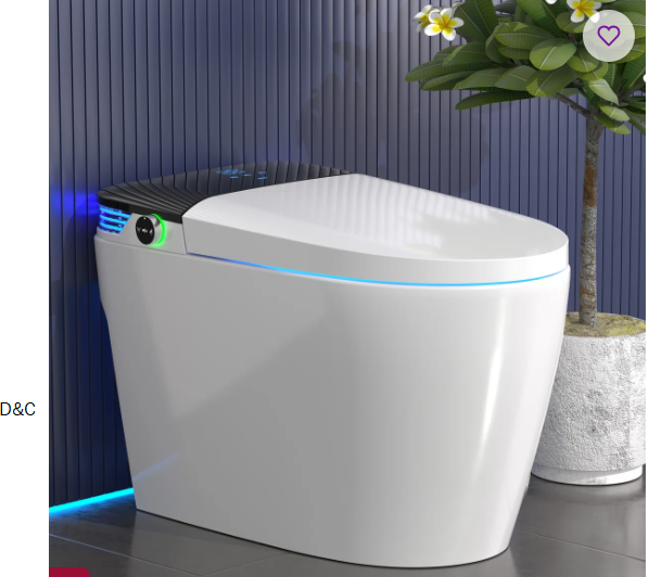 BCAN Smart Toilet with Tankless Bidet Wash, Auto Open Lid, 1.28 Gallons Auto Dual Flush, Heat Seat, Warm Wash/Dryer, Soft Closing, Remote Control SMT2232C