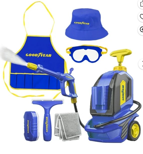 Goodyear Role Play Water Pressure Car Cleaner Set, Blue, Toddler Toys