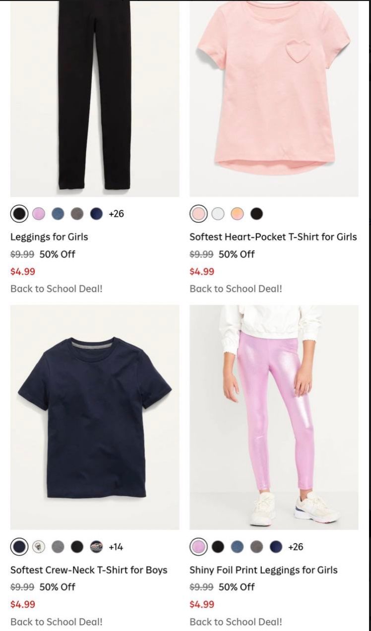 50% off Back to School Picks + 40% off Everything Else at Old Navy