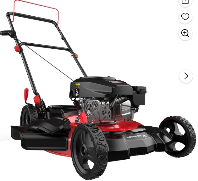 PowerSmart Gas Lawn Mower, 21 inches 144cc 2-in-1 Walk-Behind , Side Discharge Push Lawn Mower