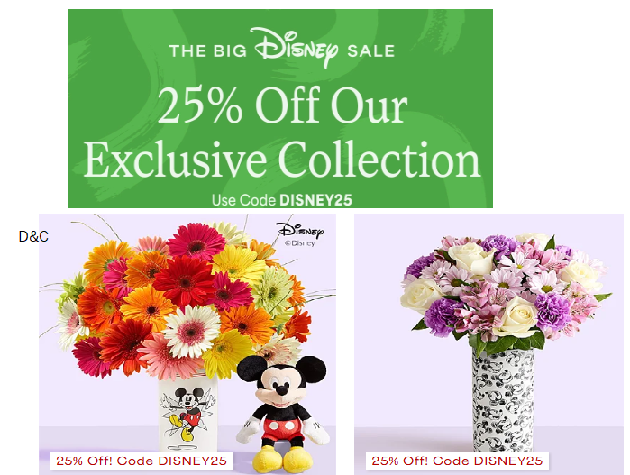 NEW Exclusive Disney Collection Flowers now 25% off