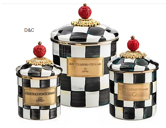 Set of 3 MacKenzie Childs Canisters