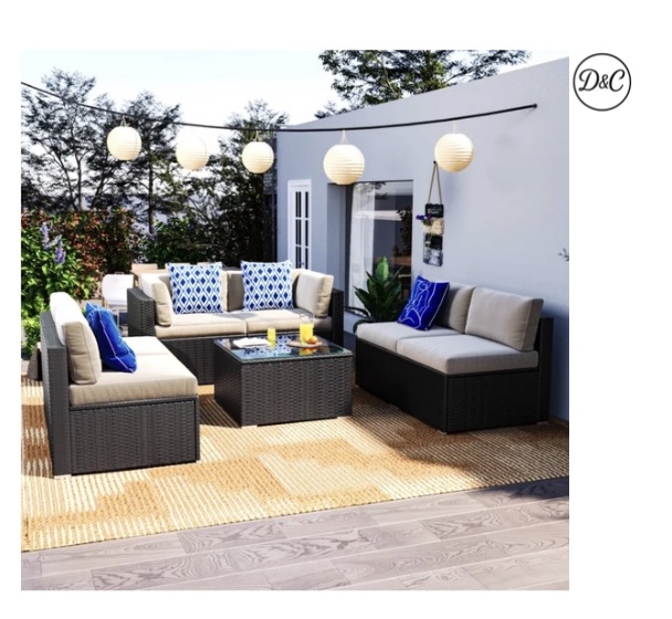 7pc Modular Patio Sofa Set 
