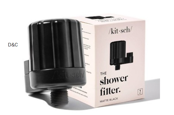 Kitsch Mass Purifying Water Shower Filter Easy-Twist Installation Black