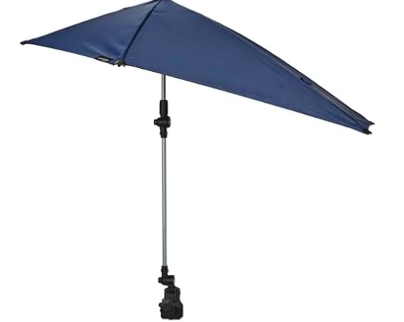Sport-Brella Versa-Brella SPF 50+ Adjustable Umbrella with Universal Clamp, Dark Blue