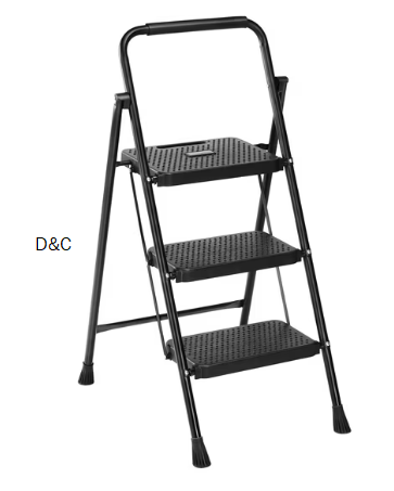 edx 3 Step Ladder, Portable Folding Step Stool Heavy Duty, Anti-Slip, Lightweight 800Lbs Capacity
