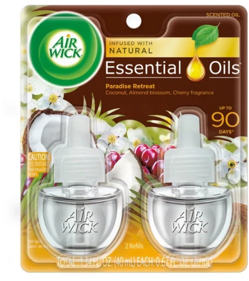 Air Wick Plug-In Scented Oil Air Freshener Warmer Refills, White Gardenia and Plumeria, 2 Count