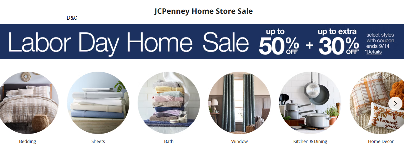 JCPenney Home Store Labor Day Sale