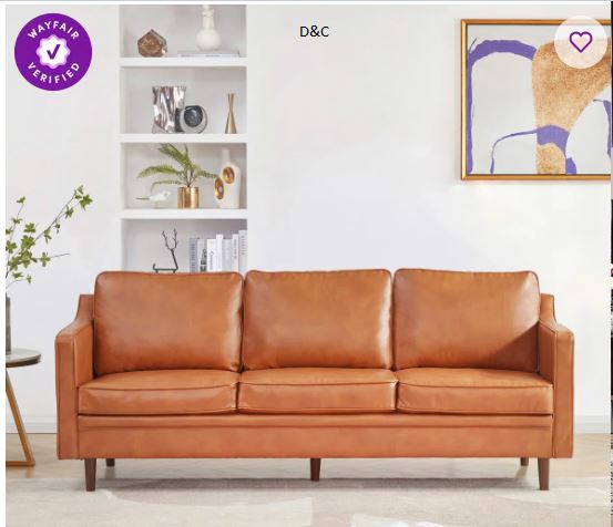 Ilkeston 79″ Wide Vegan Leather Manual Reclining Sofa, 3-Seater Recliner Couch with Cup Holders