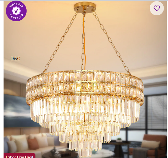 Imma Crystal Empire Chandelier with Crystal Accents