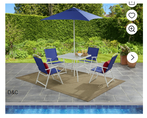 Mainstays Albany Lane 6-Piece Outdoor Patio Dining Set, Blue