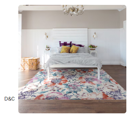 GERTMENIAN 6 x 9 (ft) Loomed Multi Rectangular Indoor Floral/Botanical Pet Friendly Area rug