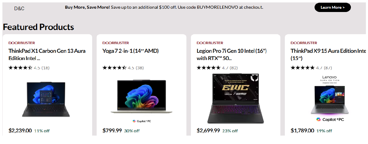 Labor Day Lenovo blockbuster dealsOn laptops and accessories