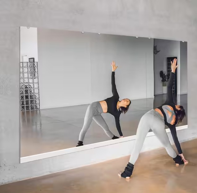 31.5 in. W x 47 in. H Modern Rectangle Frameless Wall-Mounted Gym Mirror Dance Mirror