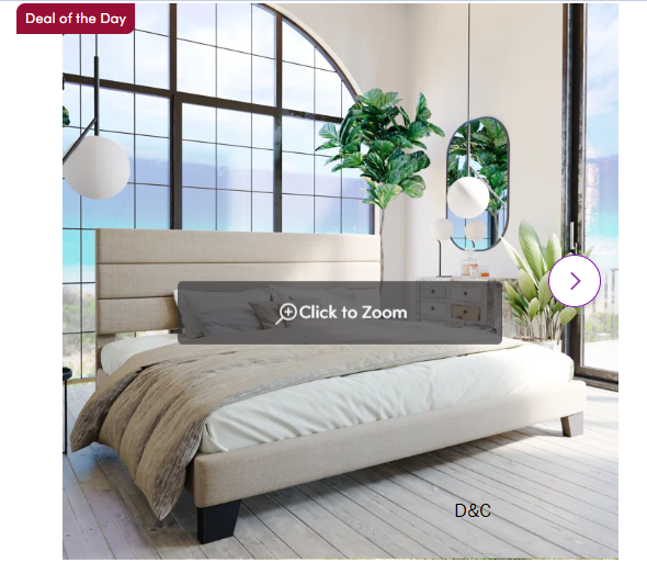 Elison Platform Bed with Fabric Upholstered Headboard and Wooden Slats