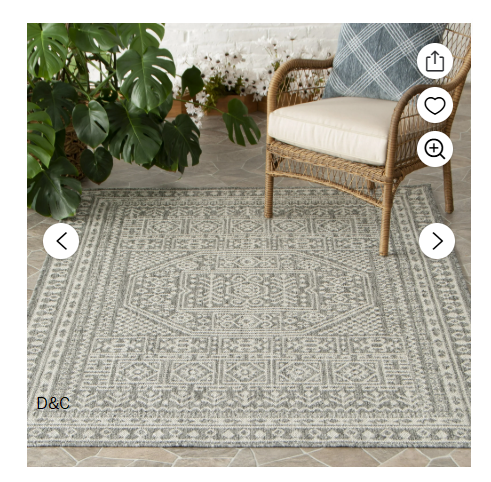 Mainstays 6’x9′ Grey Medallion Outdoor Area Rug