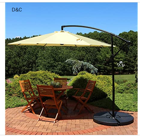 Sunnydaze Offset Outdoor Patio Umbrella with Crank – 9-Foot