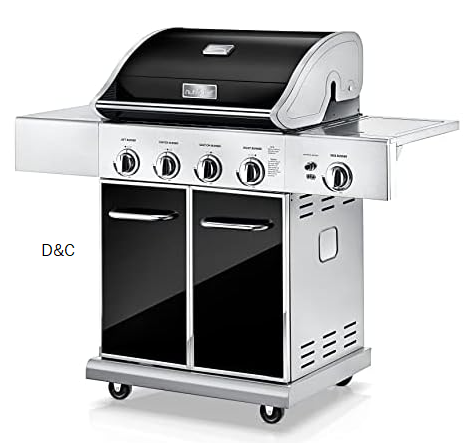 NutriChef 52,000 BTU 5-Burner Stainless Steel Propane Gas Grill
